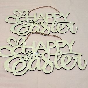2 DIY  "Happy Easter" Wood Decor